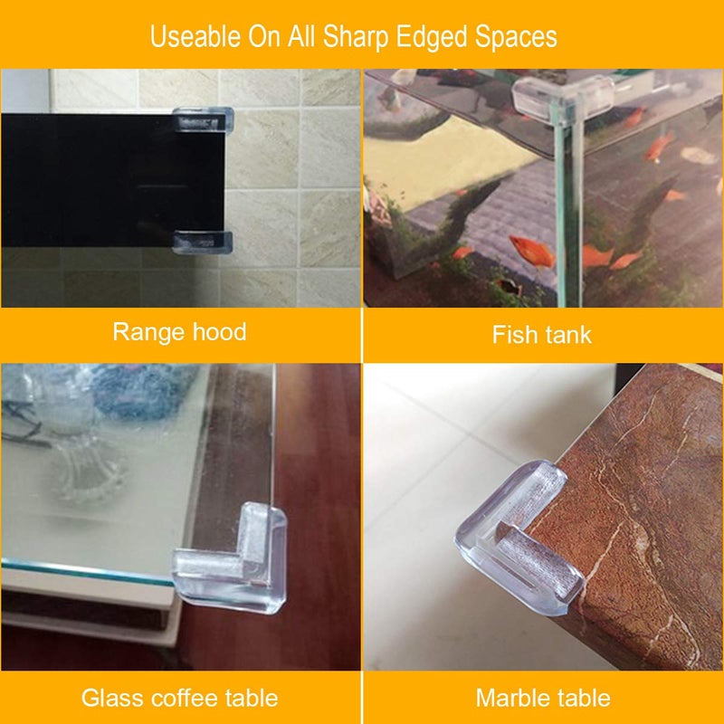 LOMILY Clear Corner Guards(12 Pack) Table Corner Protectors Clear Edge Safety Bumpers High Resistant Adhesive Gel Corner Protector for Baby Kids Furniture Cabinet Glass Coffee Table ect. - Image 3